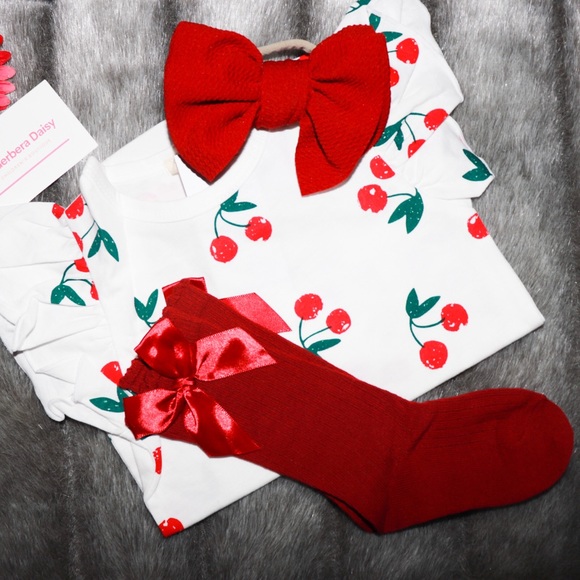 Cherry onsie with ruffle sleeve detail - Picture 2 of 3